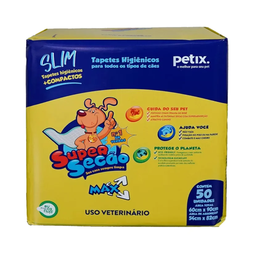Tapete Higiênico Super Secao Max Slim com 50 Unidades