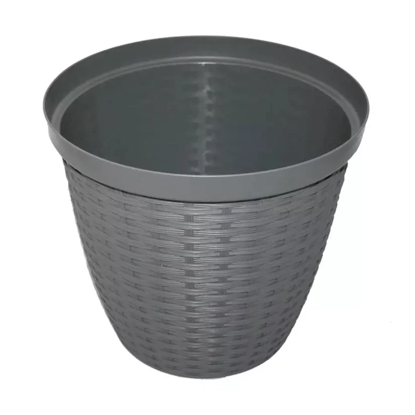 Cachepô Rattan Grafite Okla 1,7L