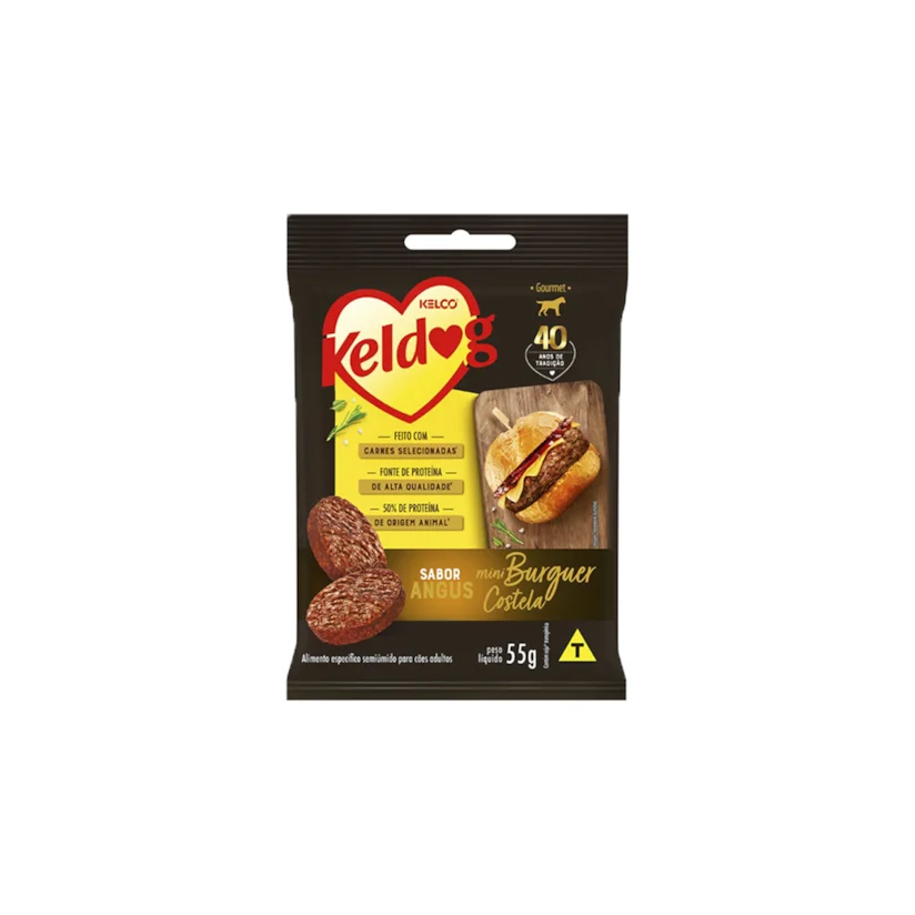 Bifinho Kelco Keldog Mini Hambúrguer Costela Angus 55g