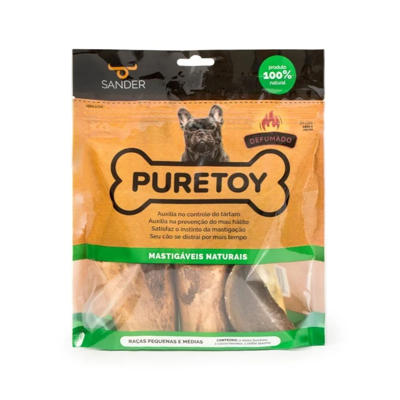 Kit Mastigáveis Defumado Cães Puretoy Raças Pequenas e Médias