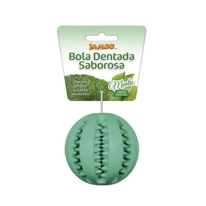 Brinquedo Mordedor Cães Bola Md. Dentada Mint Jambo