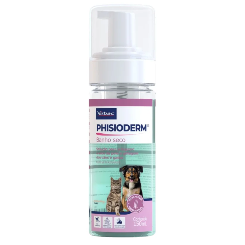 Banho A Seco Phisioderm Cães E Gatos Virbac 150ml