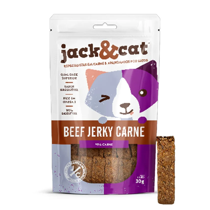 Petisco para Gatos Beef Jack&Cat Carne Jack&Cat 30g