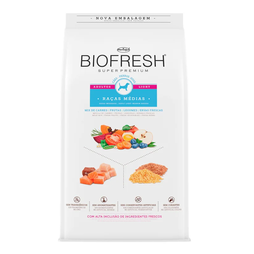Ração Biofresh Cães Adultos Light Raças Médias 10,1kg