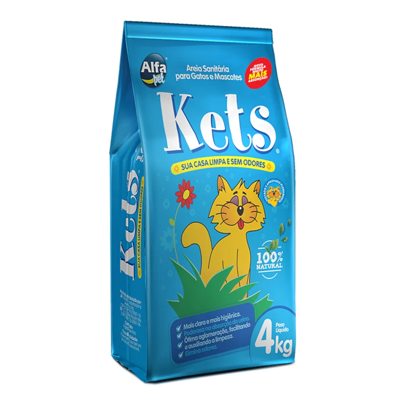 Areia Gatos Higiênica Kets 4kg