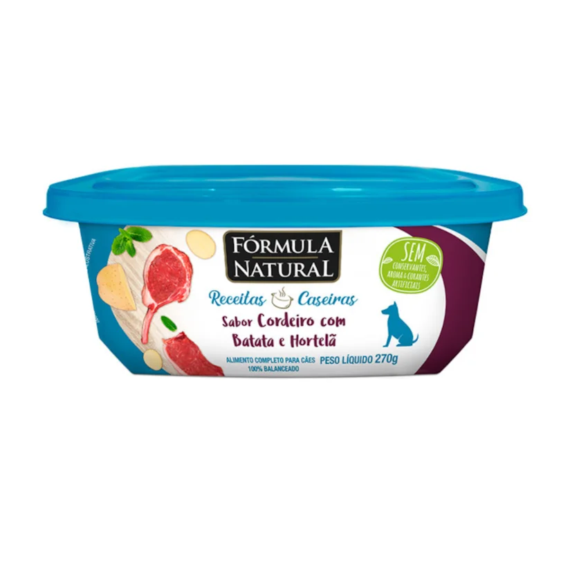 Ração Úmida para Cães Adultos Fórmula Natural Cordeiro com Batata e Hortelã 270g