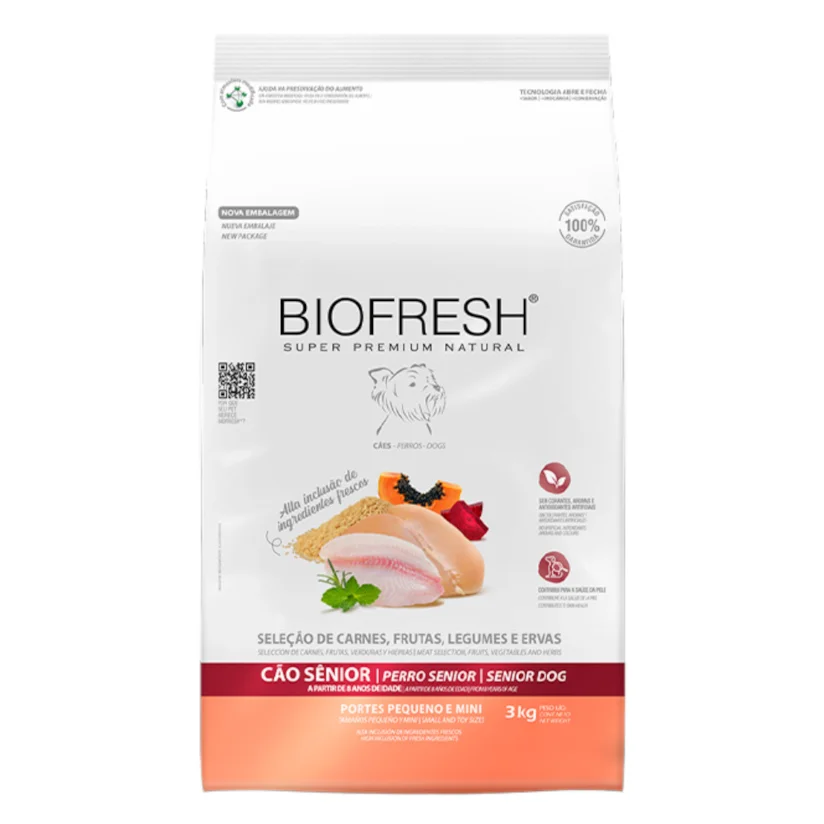 Ração Biofresh Cães Sênior Raças Pequenas e Mini 3kg