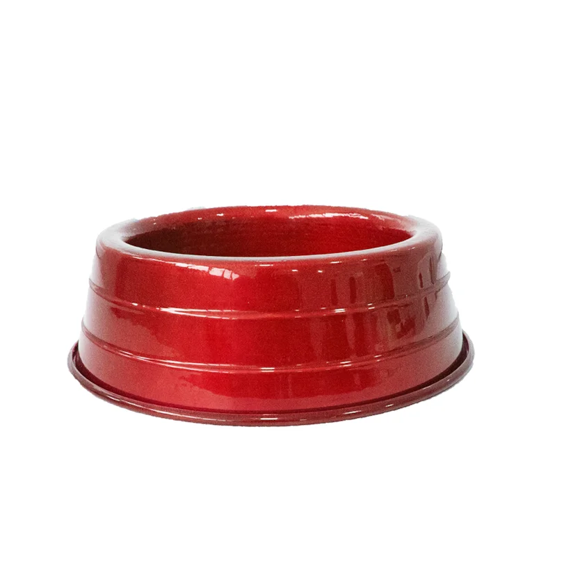 Comedouro Cães Dog Head Alumínio Leve Colorido Vermelho Médio 1800ml