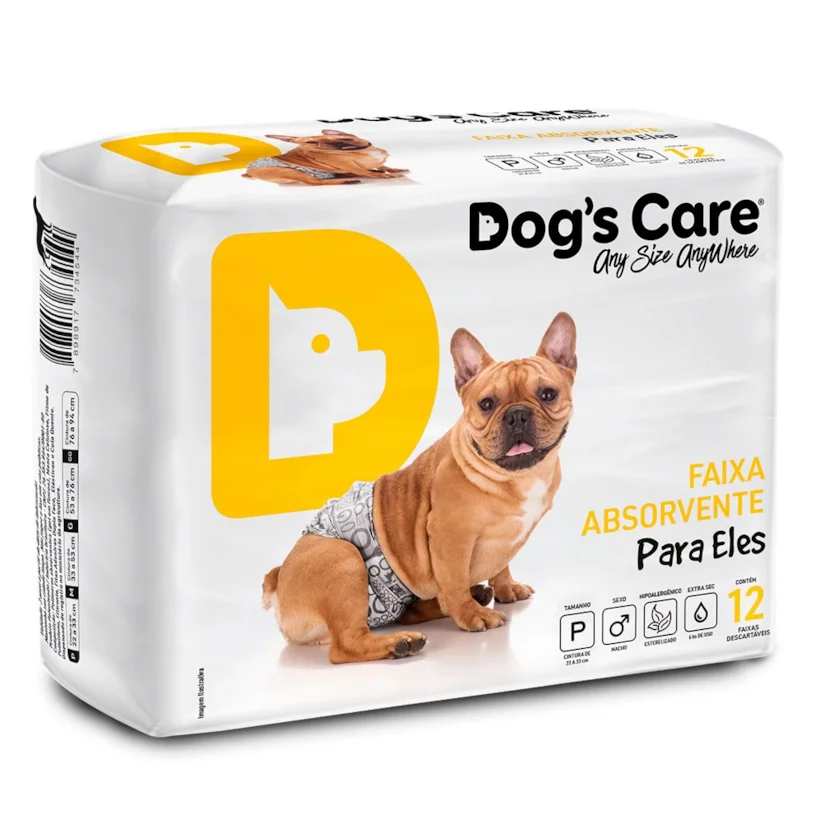 Fralda Higiênica P Para Macho Dogs Care 12 Unidades