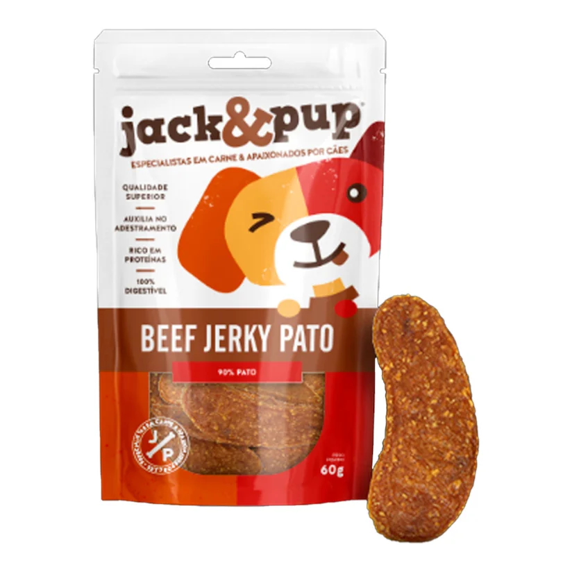 Petisco para Cães Beef Jerk Pato Jack&Pup 60g