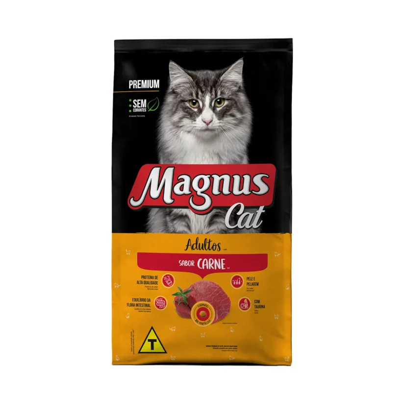 Ração Magnus Premium Para Gatos Adultos Carne 2,5kg