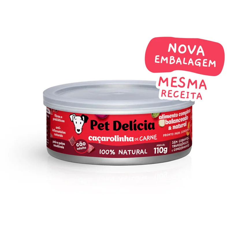 Ração Úmida Pet Delícia Cães Caçarolinha De Carne 110g