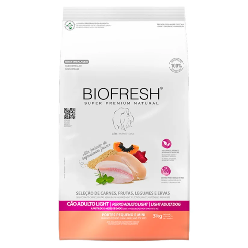 Ração Biofresh Cães Adultos Light Pequenas e Mini 3kg