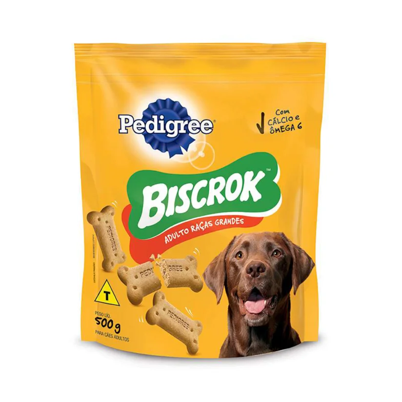 Biscoito Pedigree Cães Biscrok Adultos Raças Grandes 500g