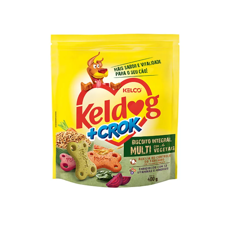 Biscoito Keldog + Crok Integral Multi Vegetais 400g