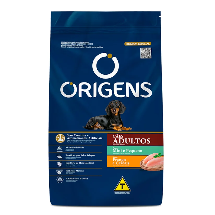 Ração Origens Cães Adultos Frango e Cereais Raças Minis e Pequenas 10,1kg