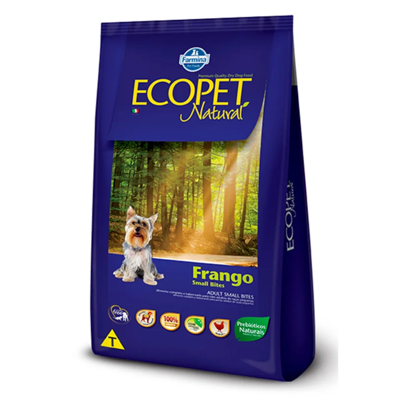 Ração Ecopet Natural Cães Adultos Raças Pequenas Frango 15kg