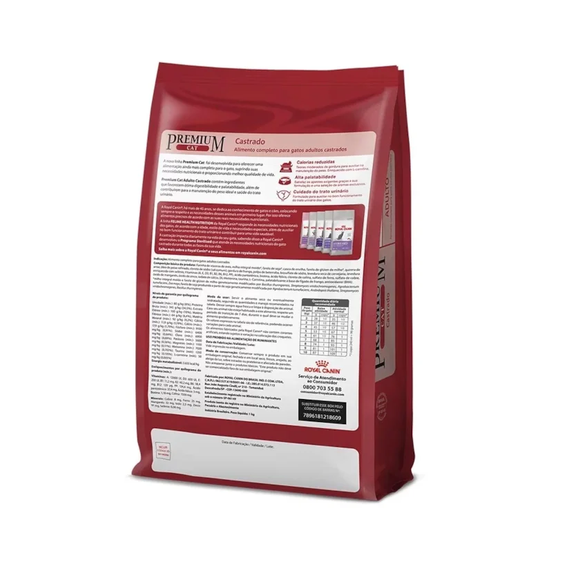 Ração Royal Canin Gatos Premium Cat Castrados 10,1kg