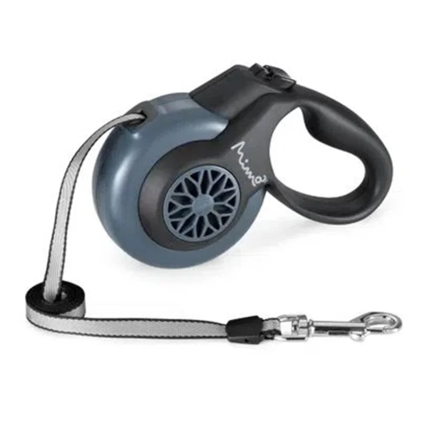 Guia Retrátil Cães Mimo Smart Walk Sist.Abs Emborrachada Até 40kg Preto