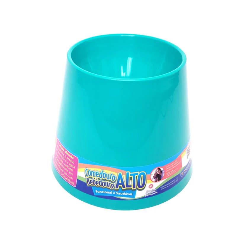 Comedouro e Bebedouro Cães Pet Games Alto Verde Agua Tam.M