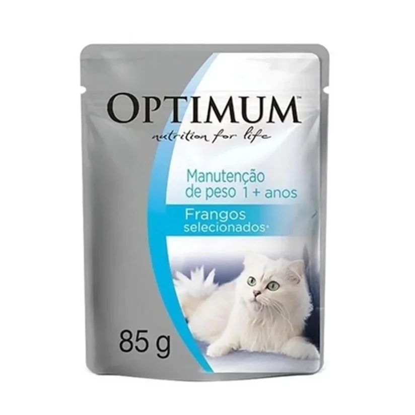 Racão Úmida Optimum Gatos Manutenção Peso Sachê 85gr
