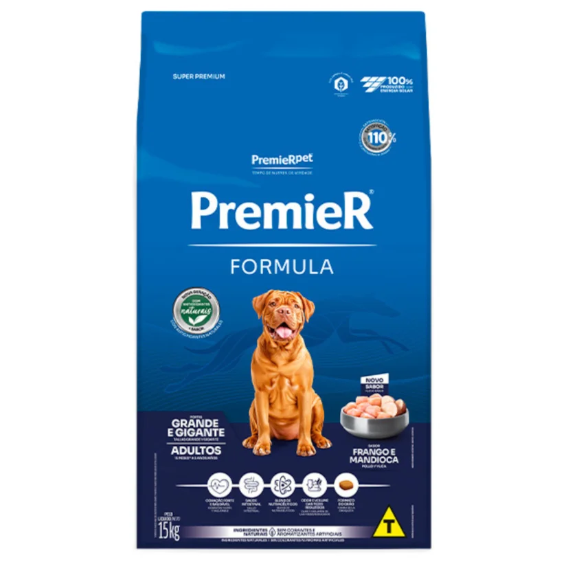 Ração Premier Fórmula Cães Adultos Raças Grandes Frango e Mandioca 20Kg