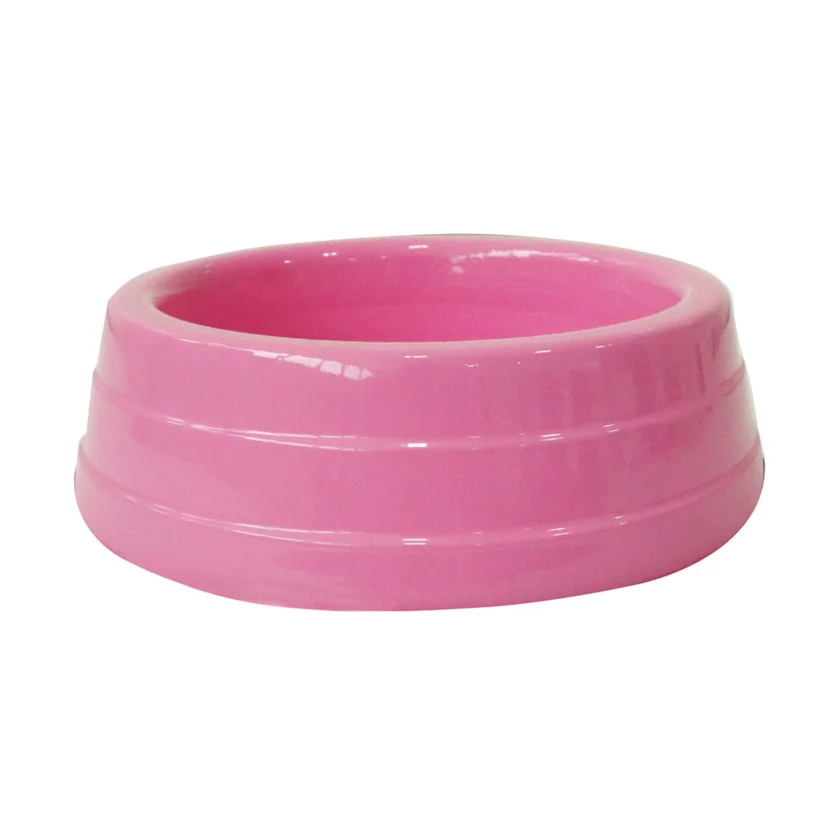 Comedouro Cães Dog Head Alumínio Pesado Colorido Rosa Pequeno 1000ml